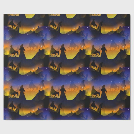 メリー及びヨセフのクリスマスの出生 ラッピングペーパー (フラット)