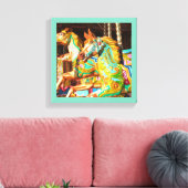 メリー周馬色彩の鮮やか回転木馬系34 キャンバスプリント (インサイチュ (リビング))