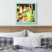 メリー周馬色彩の鮮やか回転木馬系34 キャンバスプリント (インサイチュ (寝室))