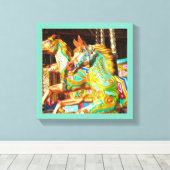 メリー周馬色彩の鮮やか回転木馬系34 キャンバスプリント (インサイチュ (ウッドフロア))