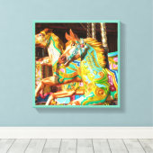 メリー周馬色彩の鮮やか回転木馬系34 キャンバスプリント (インサイチュ (ウッドフロア))