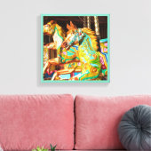メリー周馬色彩の鮮やか回転木馬系34 キャンバスプリント (インサイチュ (リビング))