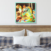 メリー周馬色彩の鮮やか回転木馬系34 キャンバスプリント (インサイチュ (寝室))