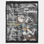 メリー回転木馬は円形の行きます フリースブランケット (正面)