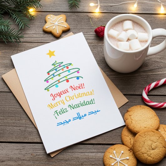メリー国際的クリスマスとフェスティバルの木 カード