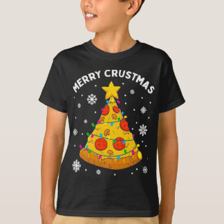 メリー地殻ピザクリスマスツリークリスマスギフトキッド Tシャツ