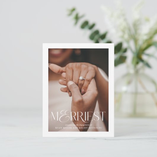 メリー婚約ホリデー写真はがき シーズンポストカード (スタンド正面)