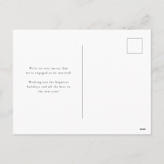 メリー婚約ホリデー写真はがき シーズンポストカード (裏面)