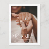 メリー婚約ホリデー写真はがき シーズンポストカード (正面)