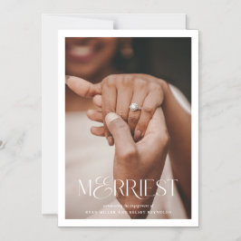 メリー婚約ホリデー写真磁気カード マグネット招待状