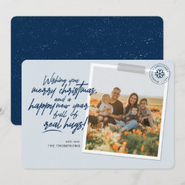 メリー実在スクリスマスHugsスクリプトNavy Photo シーズンカード