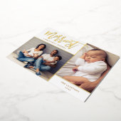 メリー実在金の箔2写真クリスマス 箔シーズンカード (回転した状態)