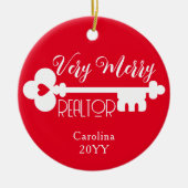 メリー実在Estate Agentニューホーム鍵クリスマス セラミックオーナメント (正面)