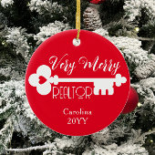 メリー実在Estate Agentニューホーム鍵クリスマス セラミックオーナメント