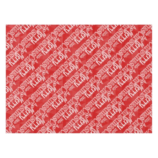 メリー小さなクリスマス抽象芸術三角形パターン テーブルクロス (正面(横))