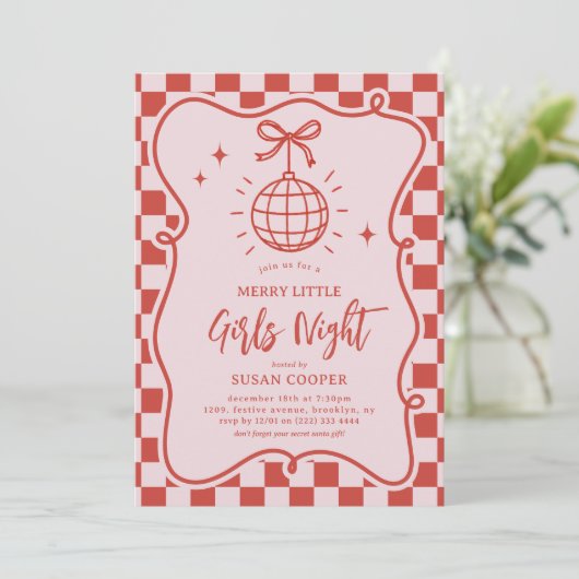 メリー小さな女の子ナイトクリスマスパーティー 招待状 (スタンド正面)