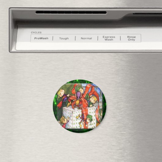 メリー小人ラッピング現丸ボタン マグネット (インサイチュ (食洗機))