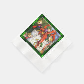 メリー小人包装プレゼントカクテルペーパーナプキン 縁ありカクテルナプキン (角)