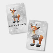 メリー帽子をかぶったクリスムース バッジ (表裏)