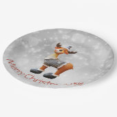 メリー帽子をかぶったクリスムース ペーパープレート (アングル)