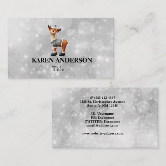 メリー帽子をかぶったクリスムース 名刺 (正面/裏面)