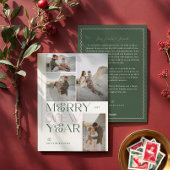 メリー年末年始モダン4ミニマル写真コラージュ シーズンカード