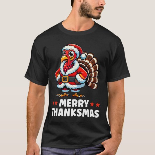 メリー感謝祭トルコクリスマスおもしろい Tシャツ (正面)