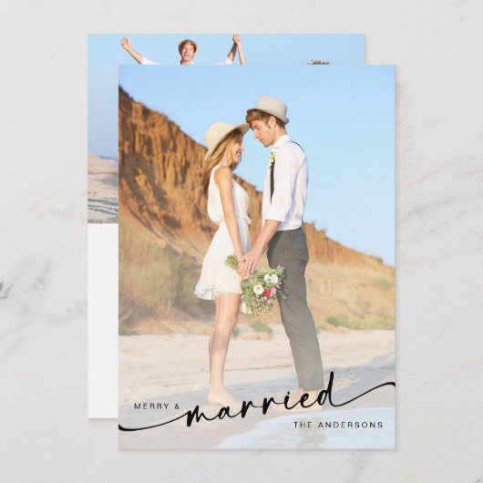 メリー手結婚したにレタ付き写真 シーズンカード (正面/裏面)