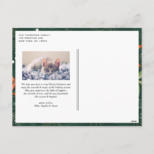 メリー手結婚した文字の結婚休日 シーズンポストカード (裏面)