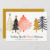 メリー抽象芸術の木モダン シーズンカード (正面/裏面)