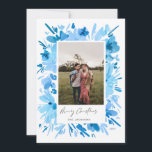 メリー抽象芸術ブルーフローラクリスマスデザイン シーズンカード<br><div class="desc">メリー抽象芸術ブルーフローラクリスマスホリデーデザイン</div>