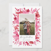 メリー抽象芸術レッドフローラクリスマスデザイン シーズンカード (正面)