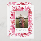 メリー抽象芸術レッドフローラクリスマスデザイン シーズンカード (正面/裏面)