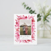 メリー抽象芸術レッドフローラクリスマスデザイン シーズンポストカード (スタンド正面)