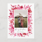 メリー抽象芸術レッドフローラクリスマスデザイン シーズンポストカード (正面)