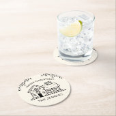 メリー描スおもしろい・クリスマス・ジンジャーブレッド・ハウス ラウンドペーパーコースター (インサイチュ)