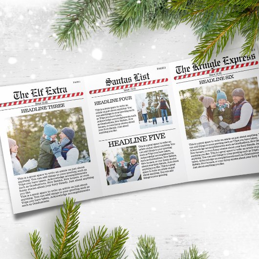 メリー数々のクリスマス写真おもしろい北極ニュース 三つ折りクリスマスカード