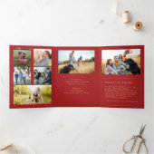 メリー数々のクリスマス写真家族の年 三つ折りクリスマスカード (内部)