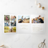 メリー数々のクリスマス写真家族の年 三つ折りクリスマスカード (内部)