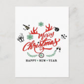 メリー新年のクリスマス シーズンポストカード (正面)