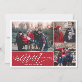 メリー日のクリスマス・ホリデー3フォトカード シーズンカード