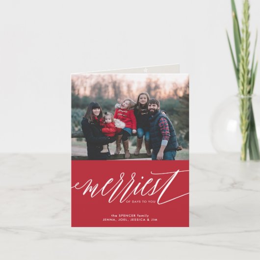 メリー日のクリスマス・ホリデー・フォールド・カード シーズンカード (正面)