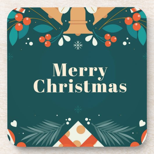 メリー明けスタイリッシュモダンの新年 コースター (正面)