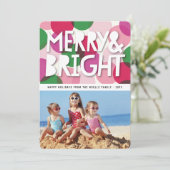 メリー明るいはっきりした紙吹雪カラフルドット写真 シーズンカード (スタンド正面)