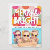 メリー明るいはっきりした紙吹雪カラフルドット写真 シーズンカード (正面)