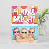 メリー明るいはっきりした紙吹雪カラフルドット写真 シーズンカード (スタンド正面)