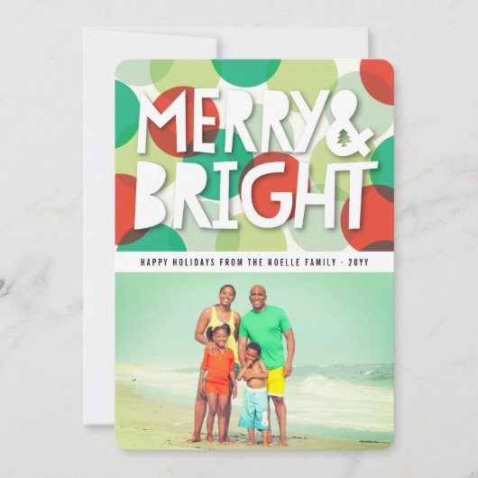 メリー明るいはっきりした紙吹雪カラフルドット写真 シーズンカード (正面)