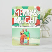 メリー明るいはっきりした紙吹雪カラフルドット写真 シーズンカード (スタンド正面)
