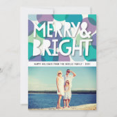 メリー明るいはっきりした紙吹雪カラフルドット写真 シーズンカード (正面)