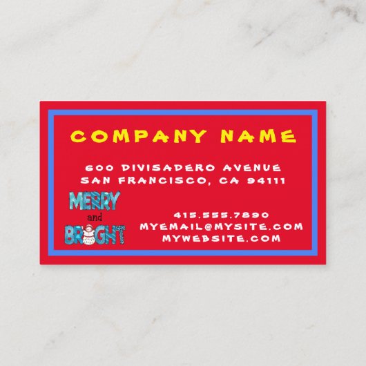 メリー明るいカスタマイズ 名刺 (裏面)